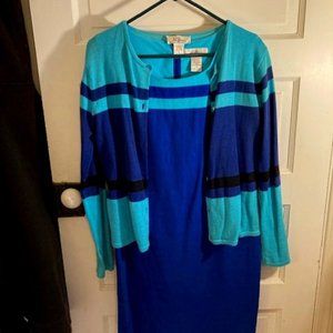 Anytime Anywhere sleeveless dress with coordinating light sweater